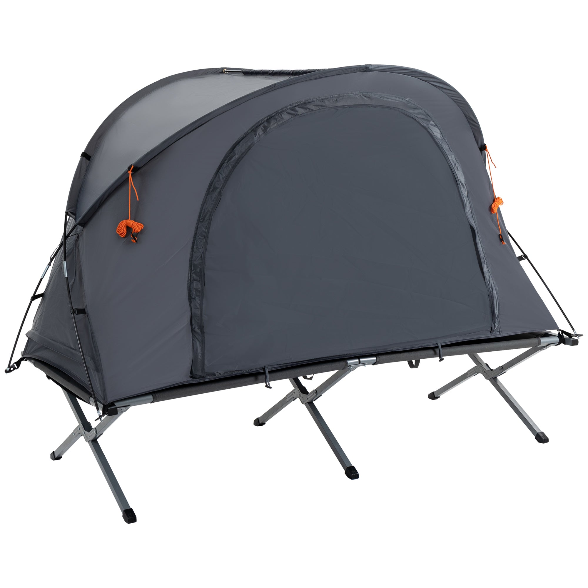 Feltseng Med Kuppeltag Telt Barneseng Vejrbestandig Foldbar Grå 200 Cm 86 Cm 147 Cm