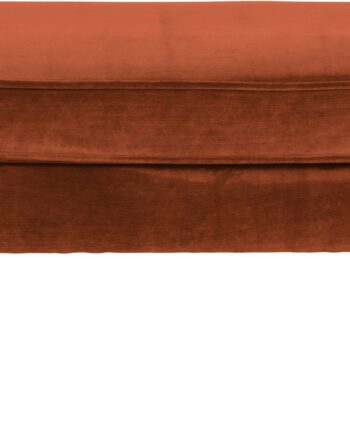 Fodskammel Puf Woood Rocco Fløjl Orange H47ã B51ã L77 Cm