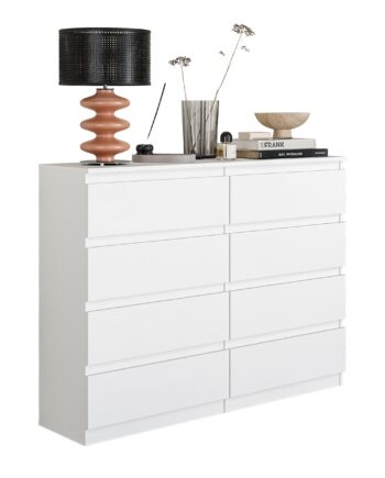 Gabriel   Kommode   Sideboard Med   Skuffer   Mat Hvid   H92 Cm B120 Cm D33 Cm