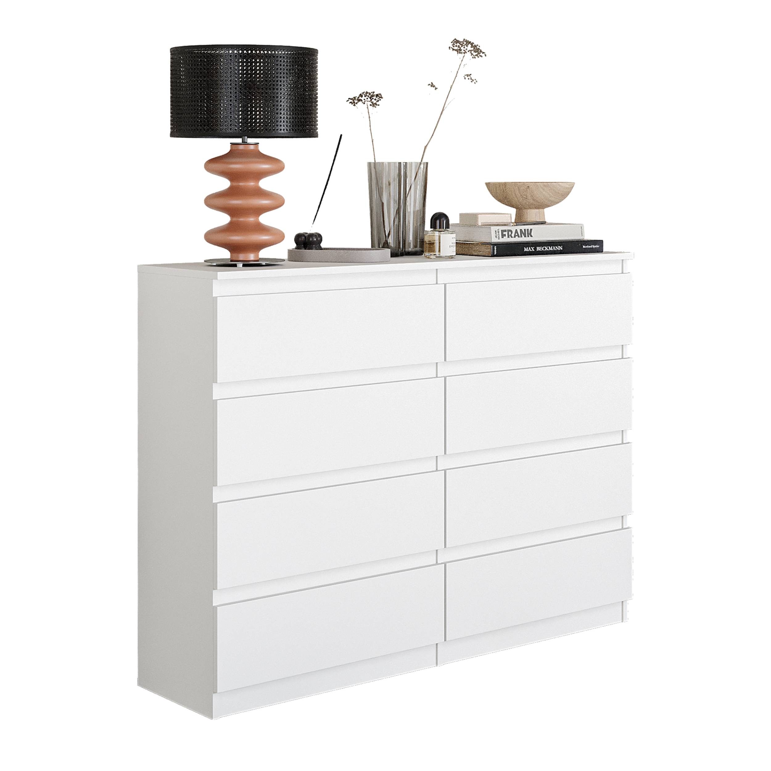 Gabriel Kommode Sideboard Med Skuffer Mat Hvid H92 Cm B120 Cm D33 Cm