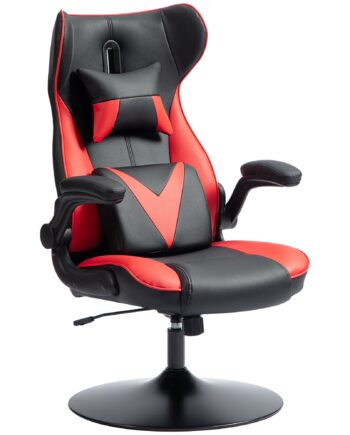 Gamingstol Med Gyngefunktion  Drejestol  Højdejusterbar  Polstret Sæde  Metal  67   71   112 Cm  Rød