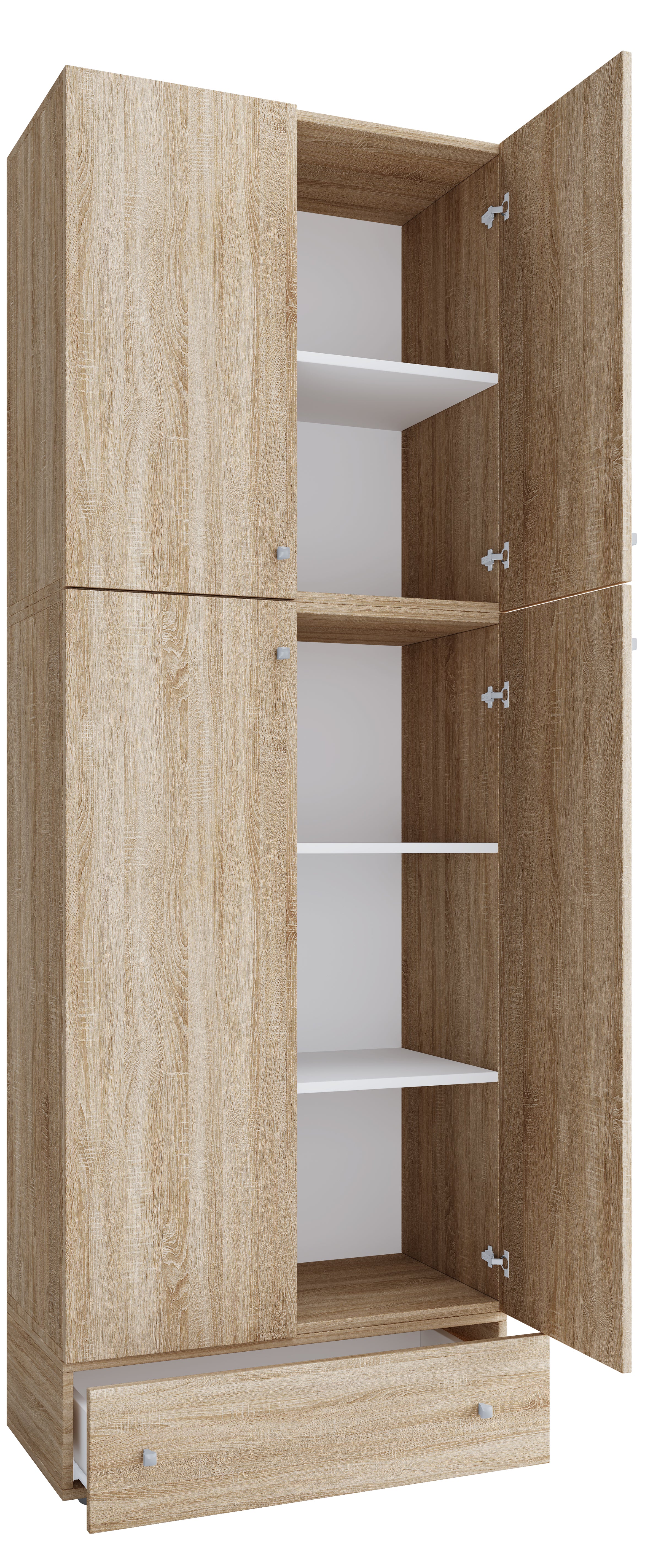 Garderobeskab  Quot Lona Xxl Quot  Med Skuffe  200   70   39 Cm  Farve: Sonoma Eg