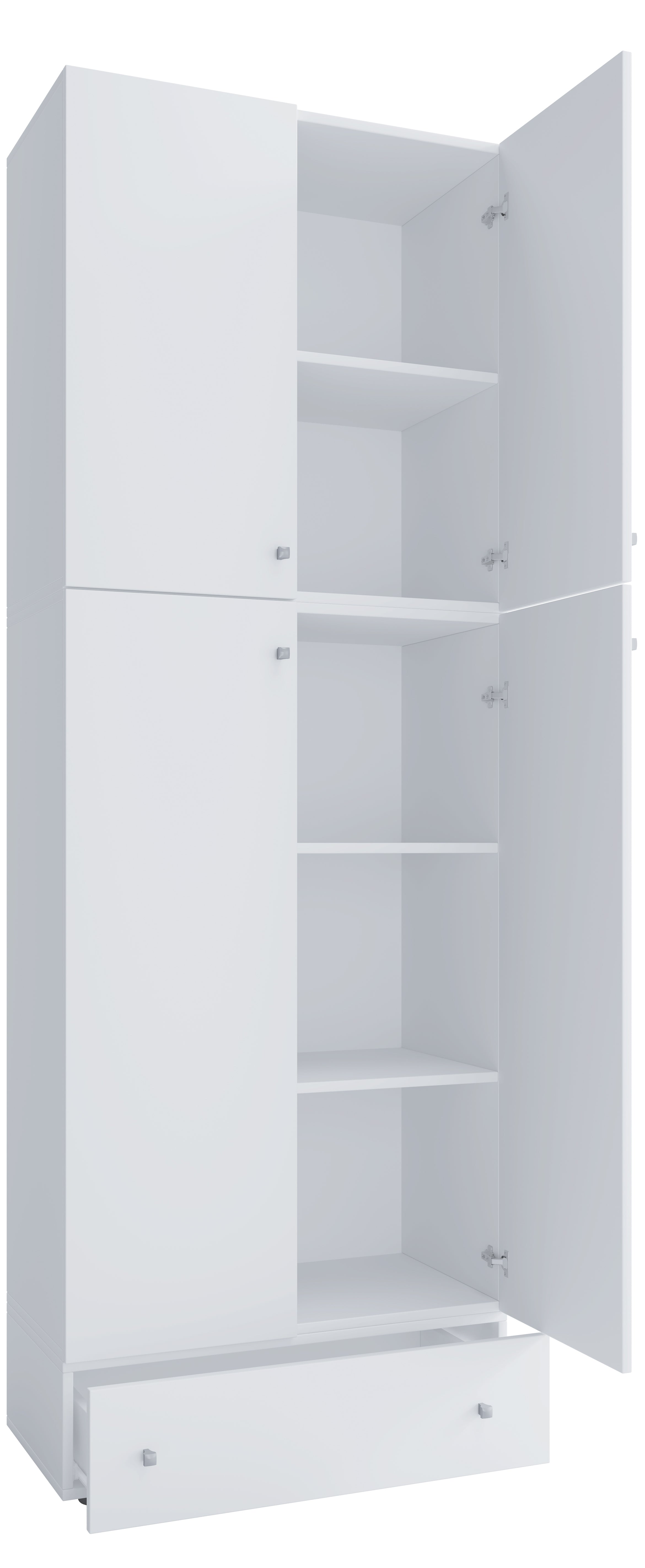 Garderobeskab  Quot Lona Xxl Quot  Med Skuffe  200   70   39 Cm  Hvid