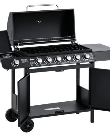 Gasgrill Med   Brændere  Inklusive Termometer  Bbq-grill  Bærbar Grill  Sort
