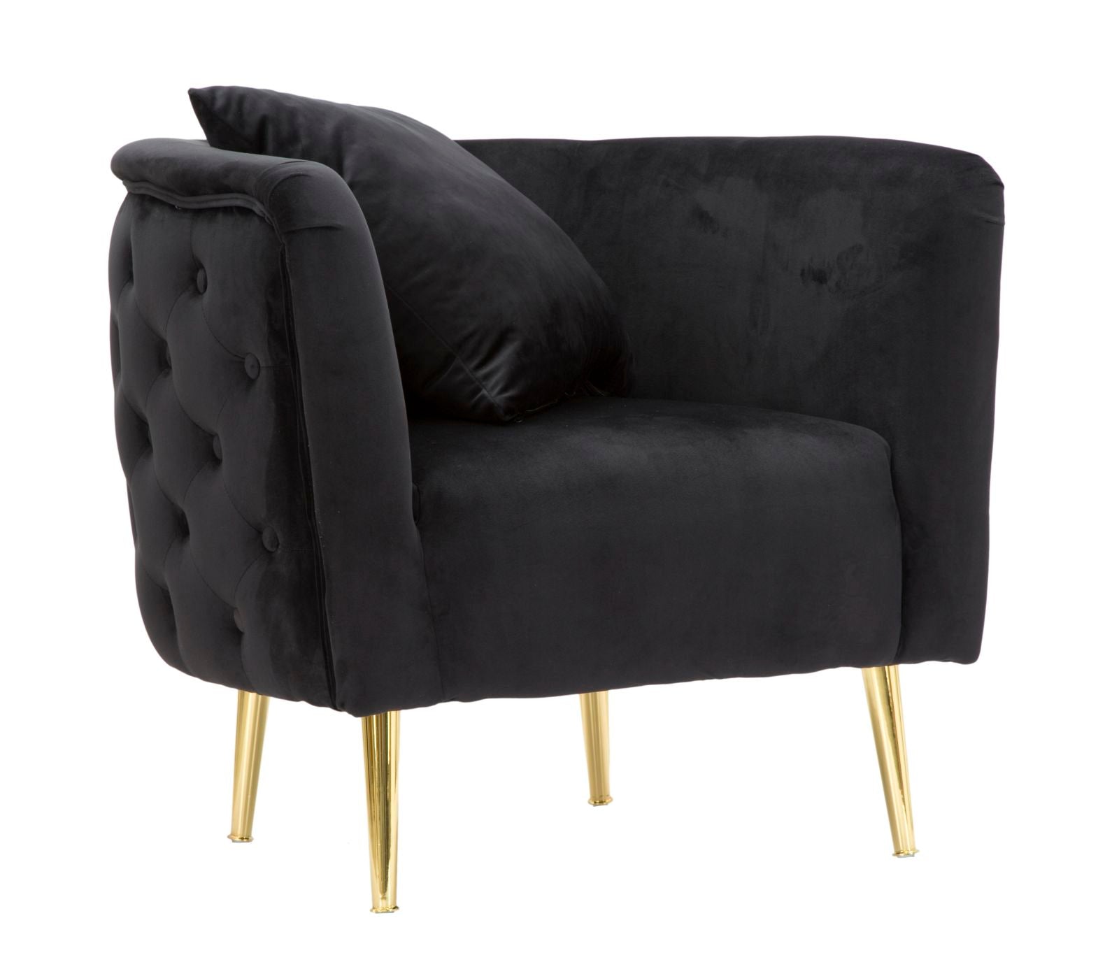 Glam Stol   Sort   Træ  Stof Og Metal   76x74x71 Cm