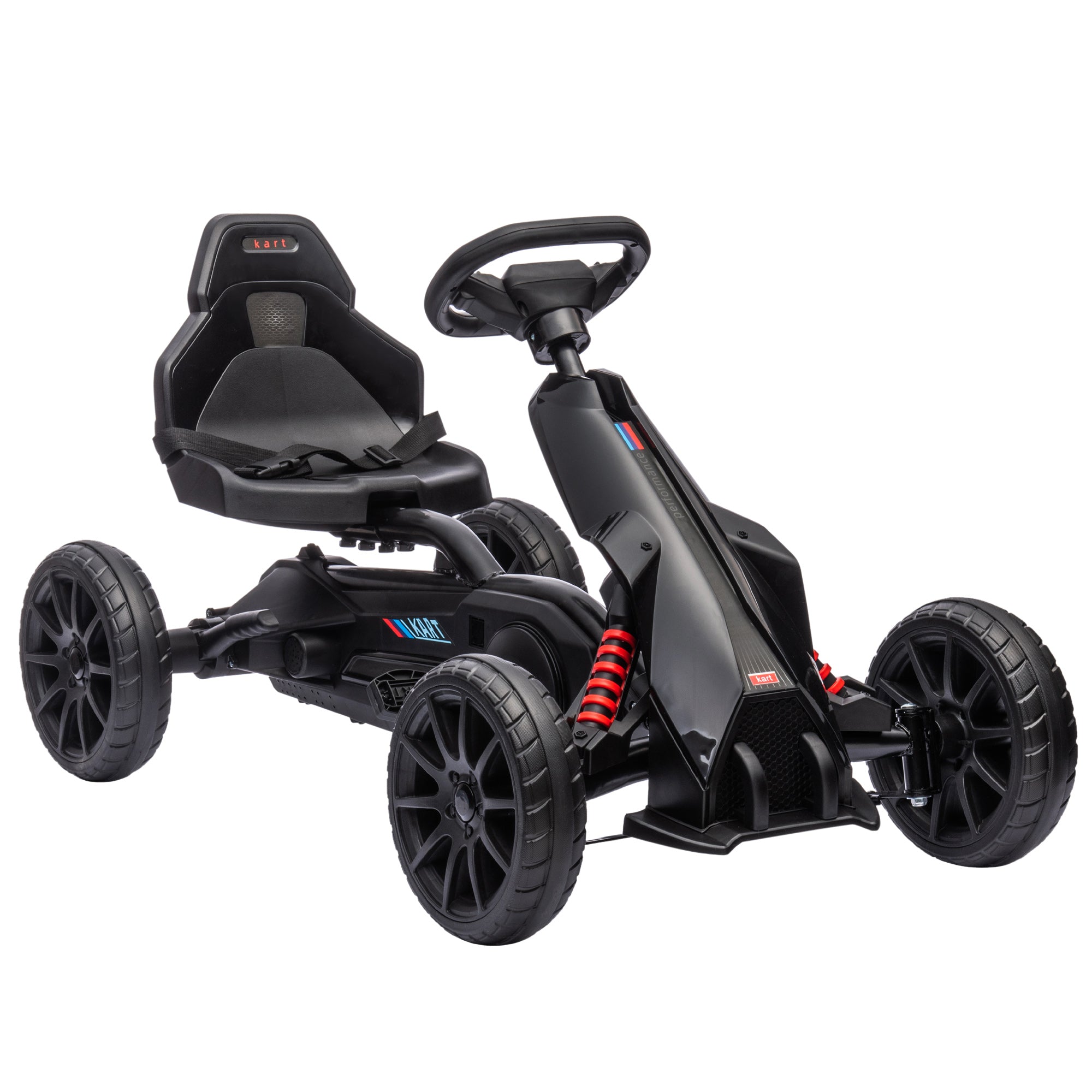 Gokart Børnekøretøj Med Justerbart Sæde Pedalbil Pedalbil Med Håndbremse - år Udendørs Sort