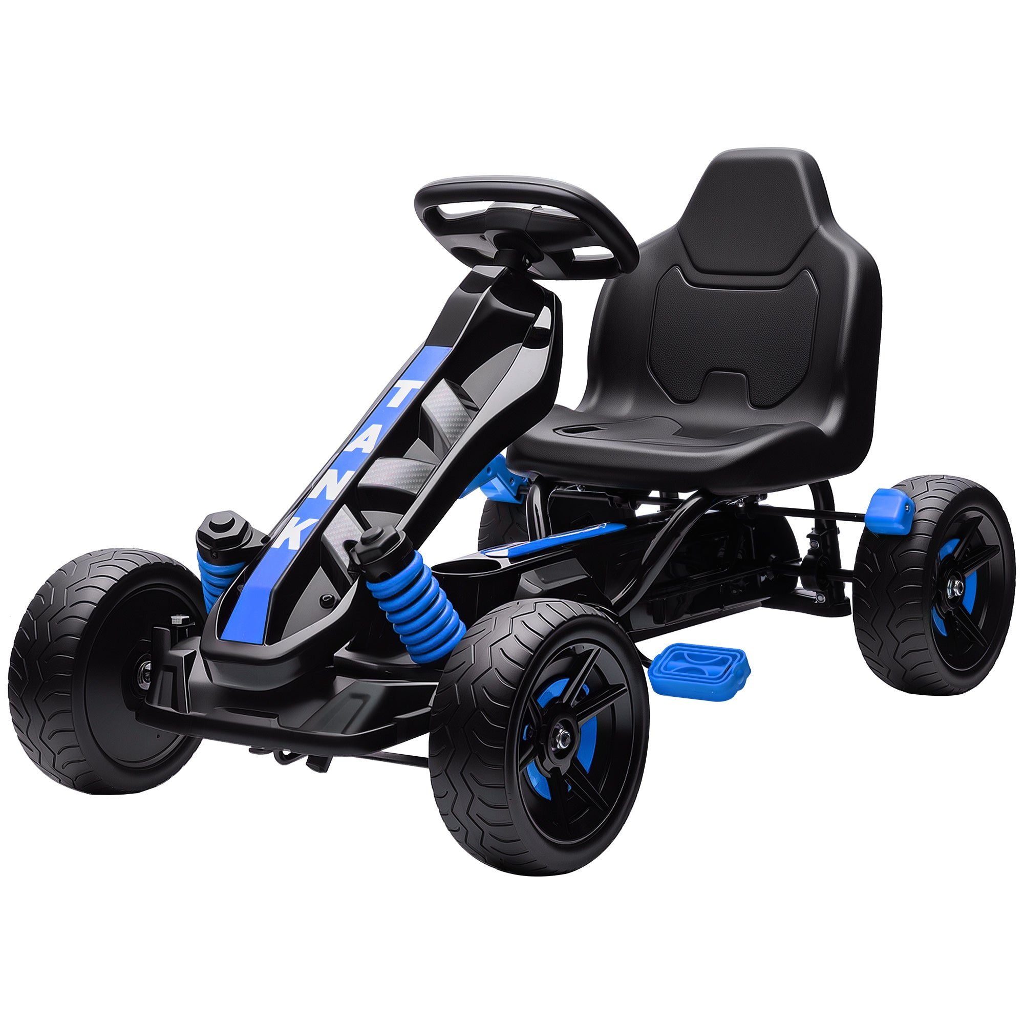 Gokart Med Pedaler Pedalbil Til Børn Med Bremse Skridsikre Hjul Metalramme - år Blå