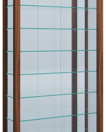 Gulv Vitrineskab  Quot Lumo Maxi Quot  Med Spejl   Inkl  Led Lys  115   59   18 Cm  Farve: Valnød Brun