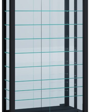 Gulv Vitrineskab  Quot Lumo Mini Quot  Med Spejl   Inkl  Led Lys  91   59   18 Cm  Sort