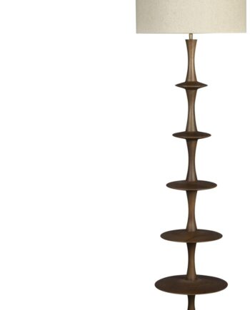 Gulvlampe Dutchbone Cath Mangotræ Med Linned Lampeskærm Lysegrå H179 Cm