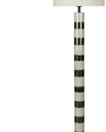 Gulvlampe Dutchbone Vertigo Retro Lysgrå Jern Valnøddegrøn Træ H143 ø45 Cm