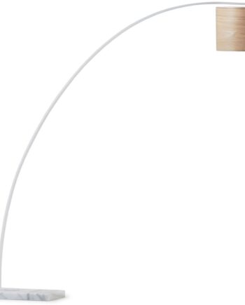 Gulvlampe Kave Home Juhe Marmorbase Med Justerbar Askefiner Skygge  Mat Hvid  H210 Cm