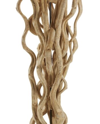 Gulvlampe Kave Home Nuba Natur Beige Genanvendt Vintræ Med 100  Bomuldsskærm H177 Cm