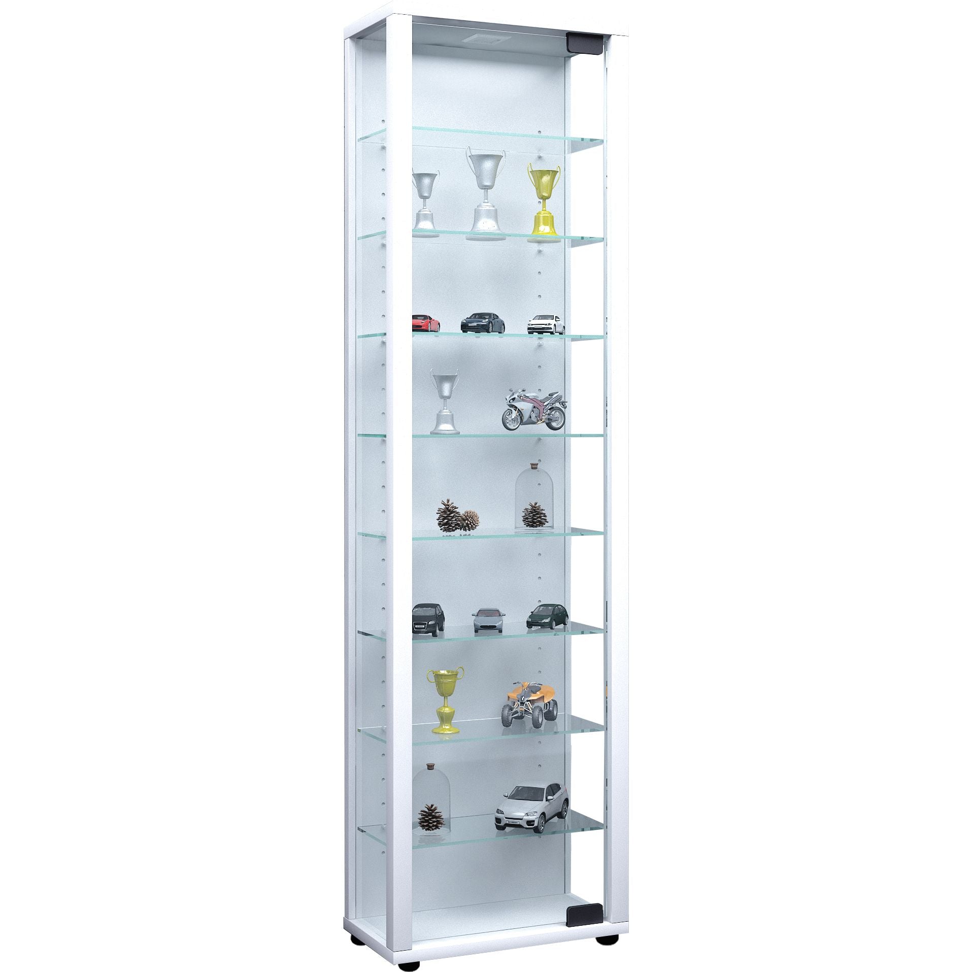 Gulvstående Vitrineskab   Inkl  Led-belysning  113   33   18 Cm  Hvid