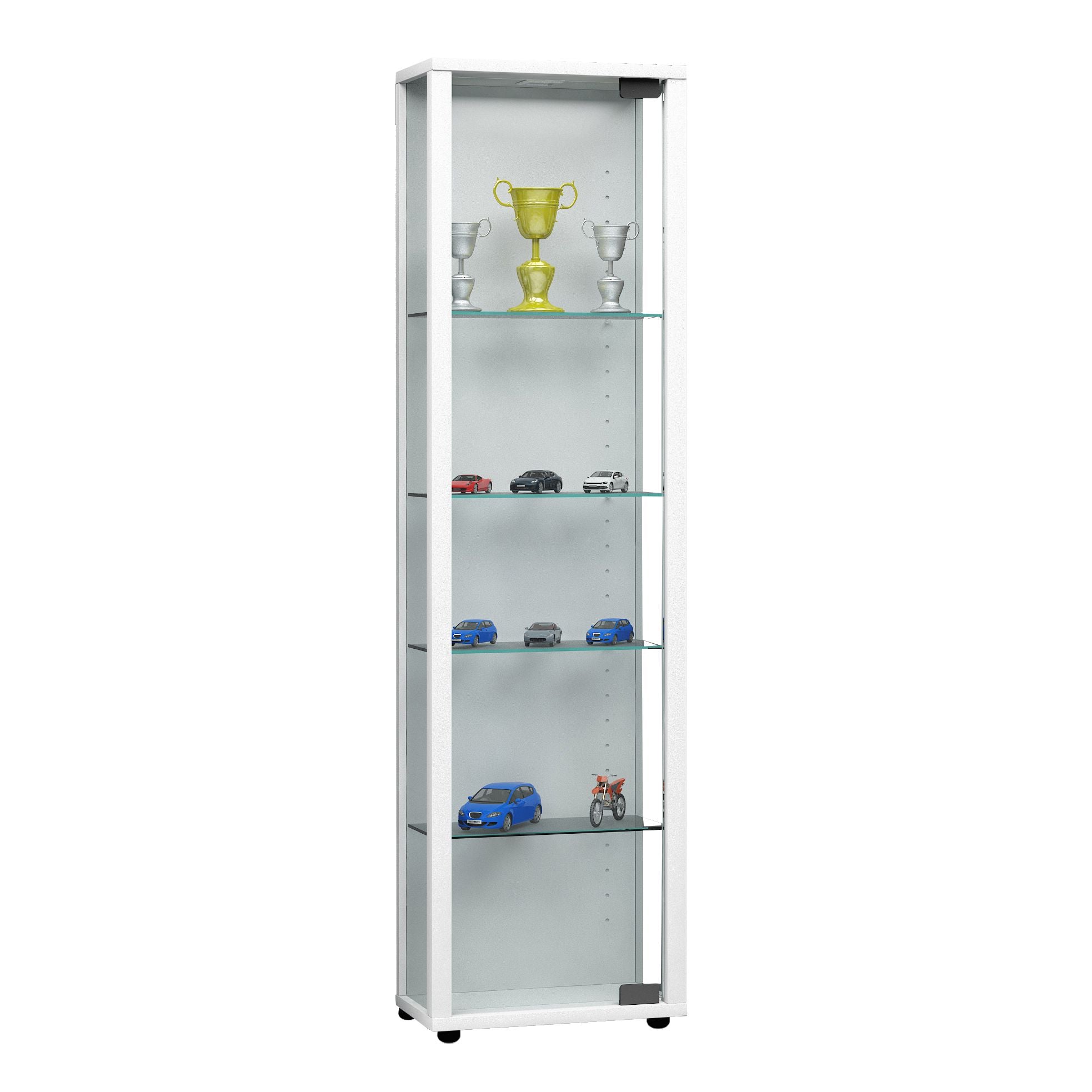 Gulvstående Vitrineskab   Inkl  Led-belysning  113   33   18 Cm  Hvid