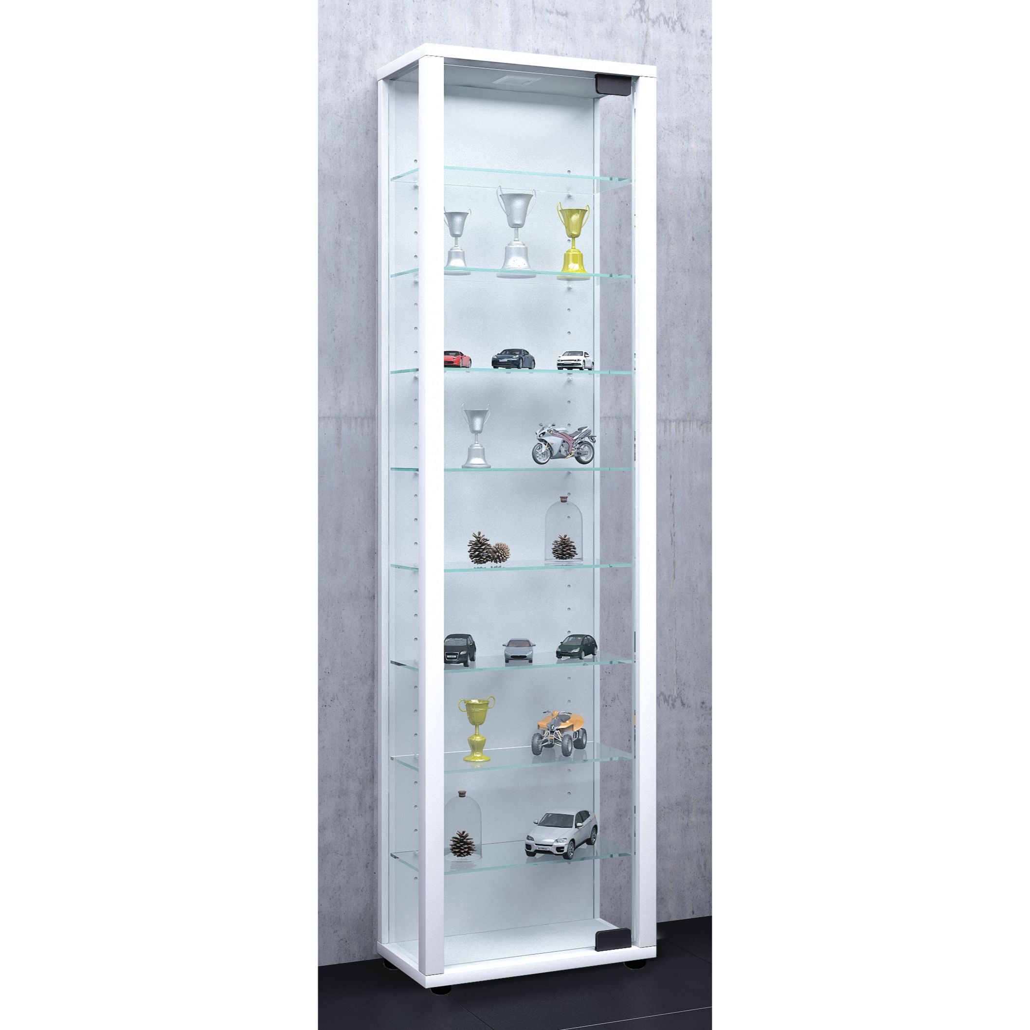 Gulvstående Vitrineskab  113   33   18 Cm  Hvid