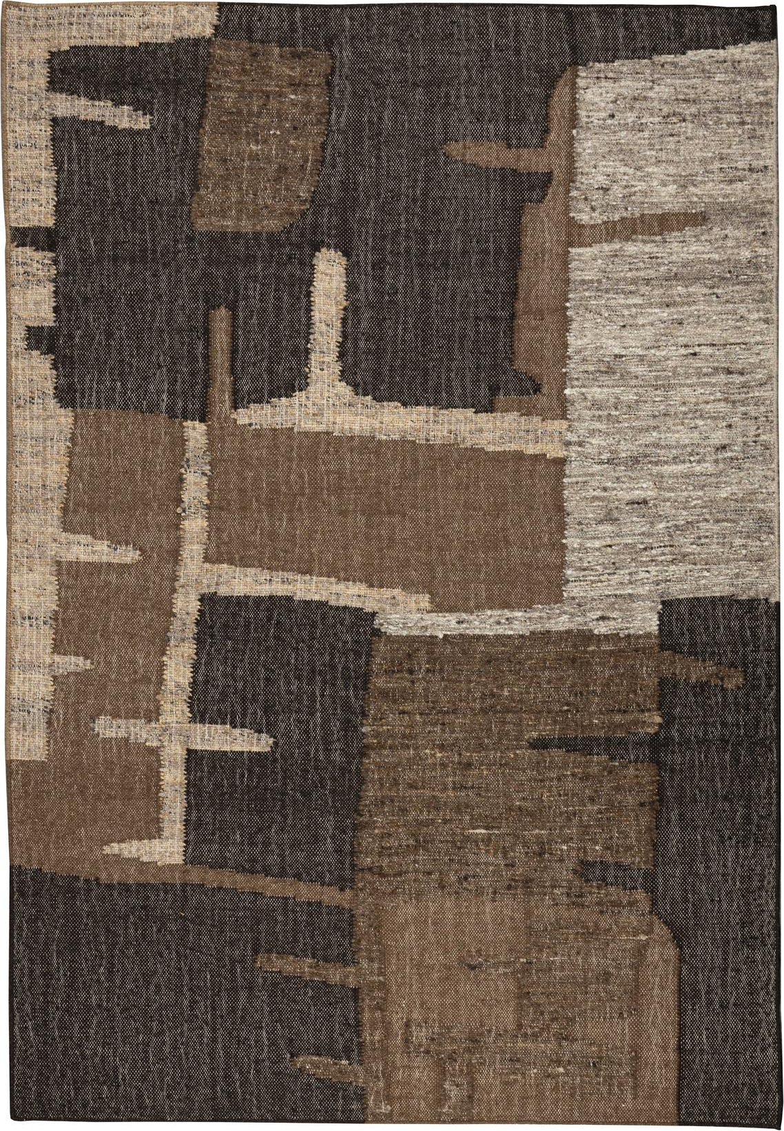 Gulvtæppe Dutchbone Briton Håndvævet Uldtæppe 230x160 Cm Mudderbrun