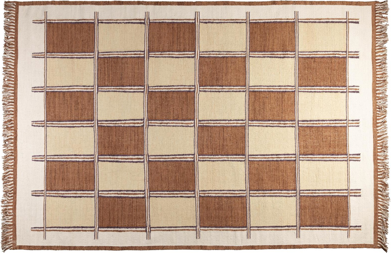 Gulvtæppe Dutchbone Gambit 160x230 Cm Perlemor 100 Bomuld Med Asymmetrisk Mønster