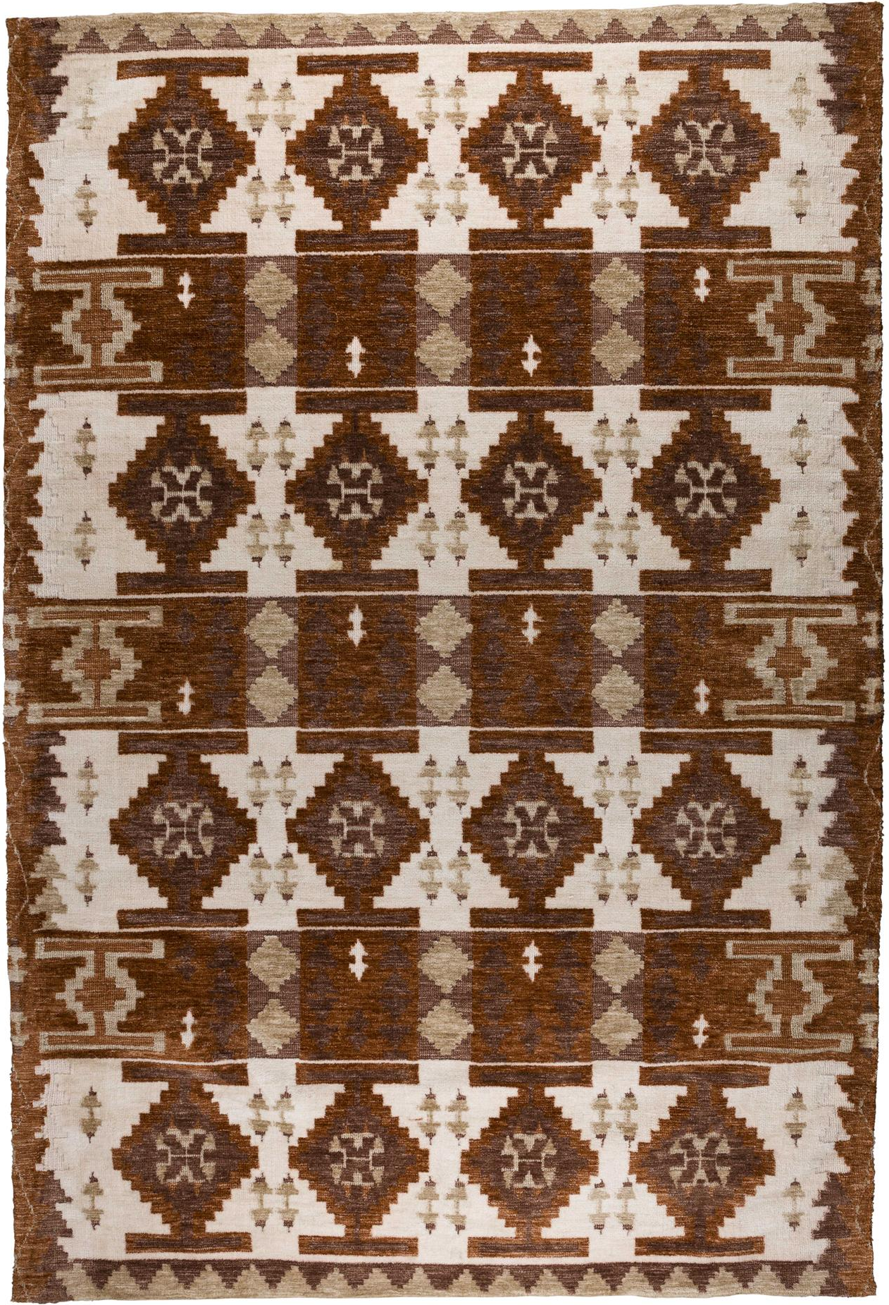 Gulvtæppe Dutchbone Maron 300 200 Cm Mørkebrun Polyester Med Bomuldsbund