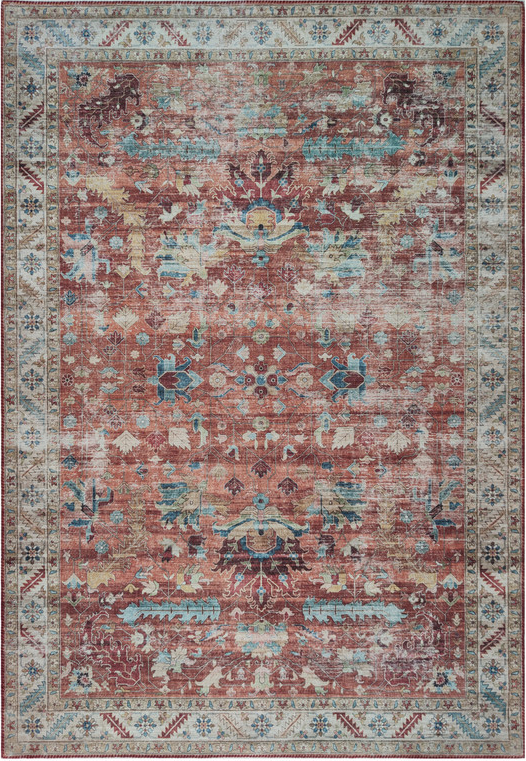 Gulvtæppe Loomery Vintage Dyb Rød Med Orientalsk Mønster 160x230 Cm