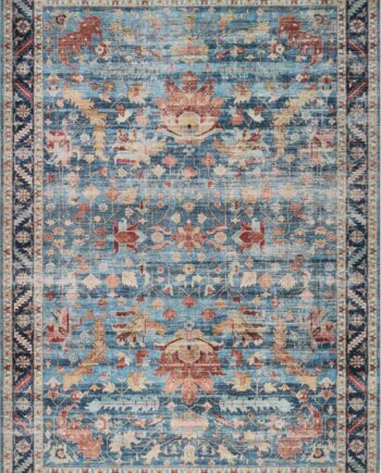 Gulvtæppe Tæppe Loomery Vintage 230ã 160 Cm Blå Chenille Polyester