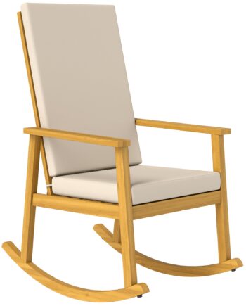 Gyngestol   Akacietræ  Gyngestol Med Høj Ryglæn  Hynde  Op Til 160 Kg  60   89   107 Cm  Beige