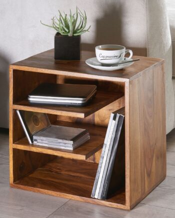 Håndlavet Sidebord   Massivt Fscâ -certificeret Træ  43   43   30 Cm