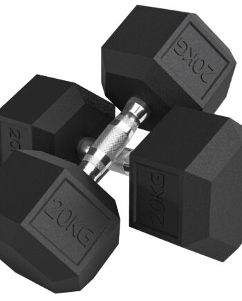 Håndvægte Med Riflet Håndtag  Støbejernshåndvægte      20 Kg Til Hjemmetræning  Fitnesscenter  Styrketræning