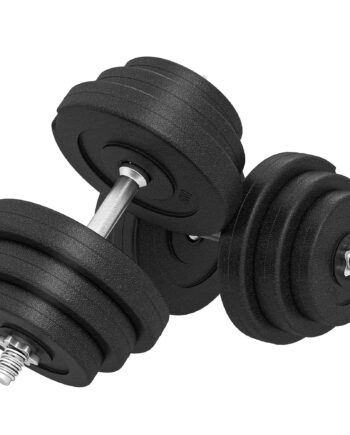Håndvægtsæt 40 Kg    Metalhåndtag  12 Vægtskiver  Gulvvenlig  Sort