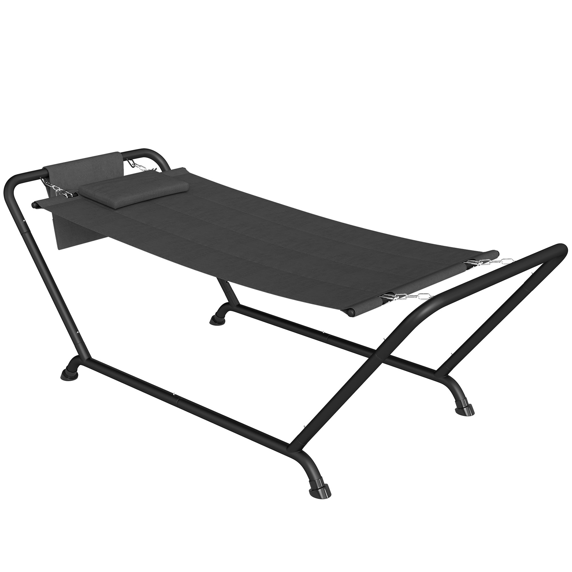Hængekøje Med Stativ 237 90 Cm Hængekøje Med Sprederbøjle Og Sidelomme Nakkestøtte Metalramme Op Til 150 Kg