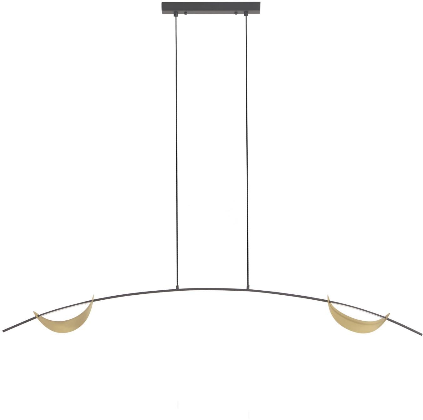 Hængelampe Kave Home Anatolia Led Loftlampe Sort Metal Med Gylden Mesh