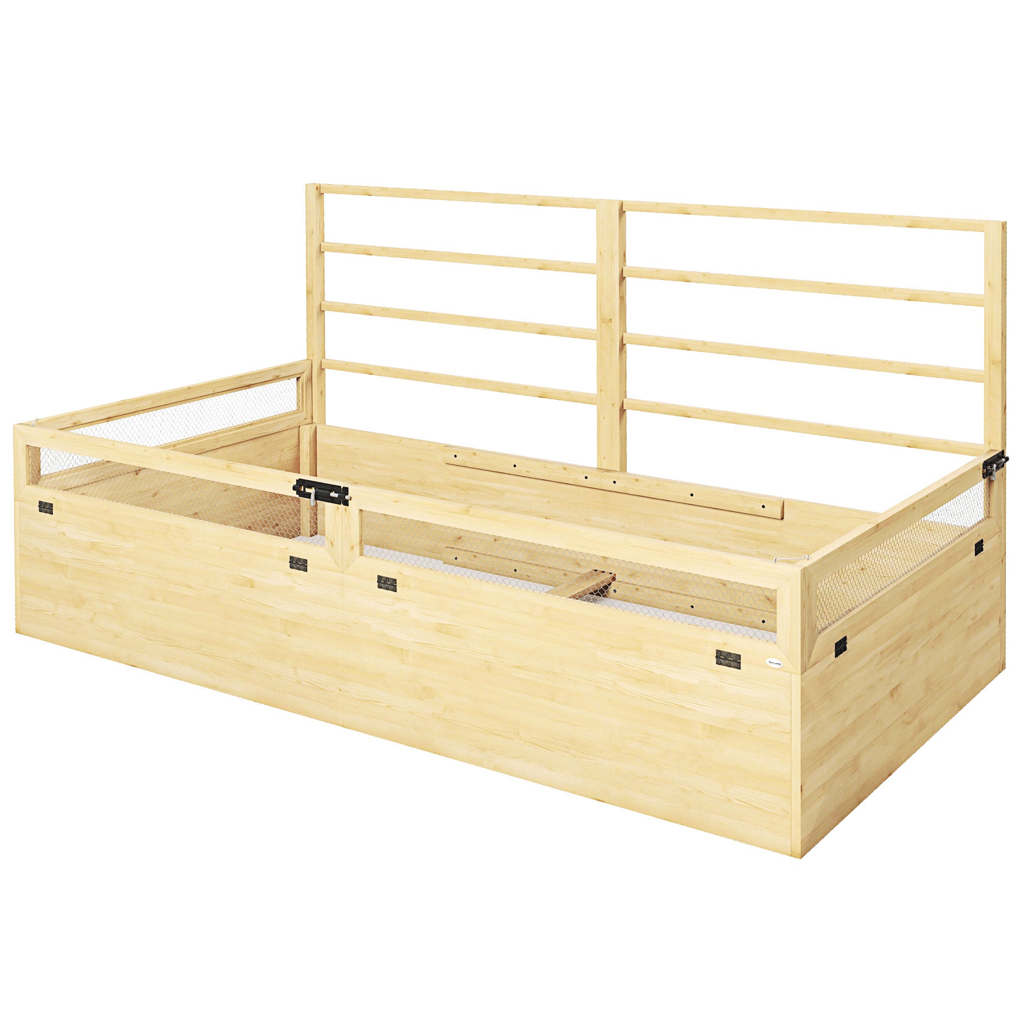 Hævet Bed Plantekasse Urtehave Vejrbestandig Espalier 183 98 95 Cm Naturlig