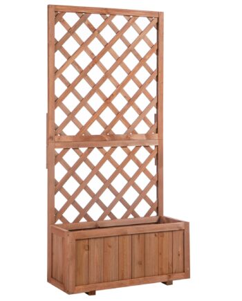 Hævet Plantekasse Med Espalier  Espalierplantekasse  Træblomsterkasse  72 5x31 5x149   Cm Til Have  Altan  Terrasse  Blomsterpotte Til Klatreplanter  Blomster  Orange