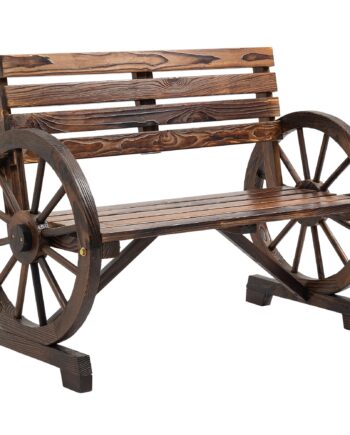 Havebænk  Vognhjulsdesign  Til   Personer  Naturtræ  Mørkebrun  105     56   79 Cm