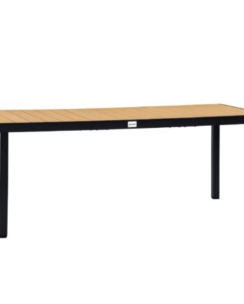 Havebord Til   Personer  Spisebord  Aluminiumsbord  Havemøbler  Loungemøbler  Letplejelig Plastik  Naturlig Og Sort  190   90   74 Cm