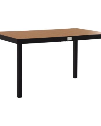 Havebord Til   Personer  Spisebord  Aluminiumsbord  Havemøbler  Loungemøbler  Letplejelig Plastik  Naturlig Og Sort  140   90   74 Cm