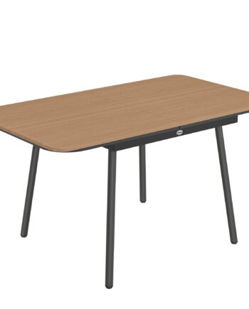 Havebord 140   80 Cm Til   Personer  Rustbestandigt Udendørs Spisebord Med Wpc-bordplade  Justerbare Fødder  Teak