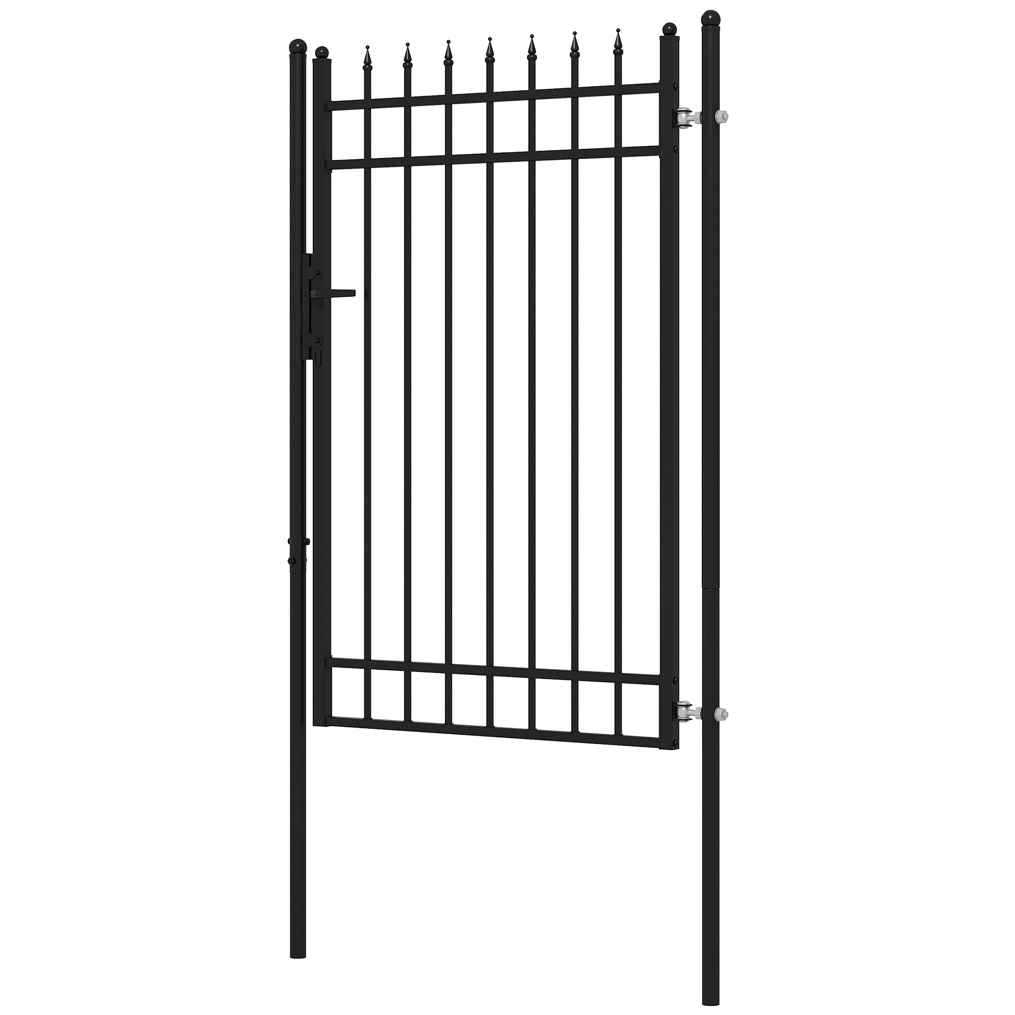 Havelåge Lås Og Nøgle Dekorative Knopper Rustfrit Stål 107x204 Cm Sort