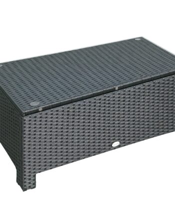 Havesidebord  Sofabord  Havebord  Balkonbord  Polyrattan  Sort  85   50   39 Cm