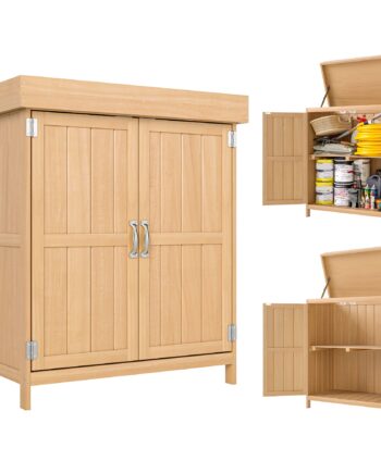 Haveskur Lavet Af Grantræ  Vejrbestandigt Redskabsskur 74x43x88cm  Havehus Med Dobbeltdøre    Rum  Redskabsskab  Havehus  Redskabsskab  Haveskur Til Haven  Terrasse  Naturlig