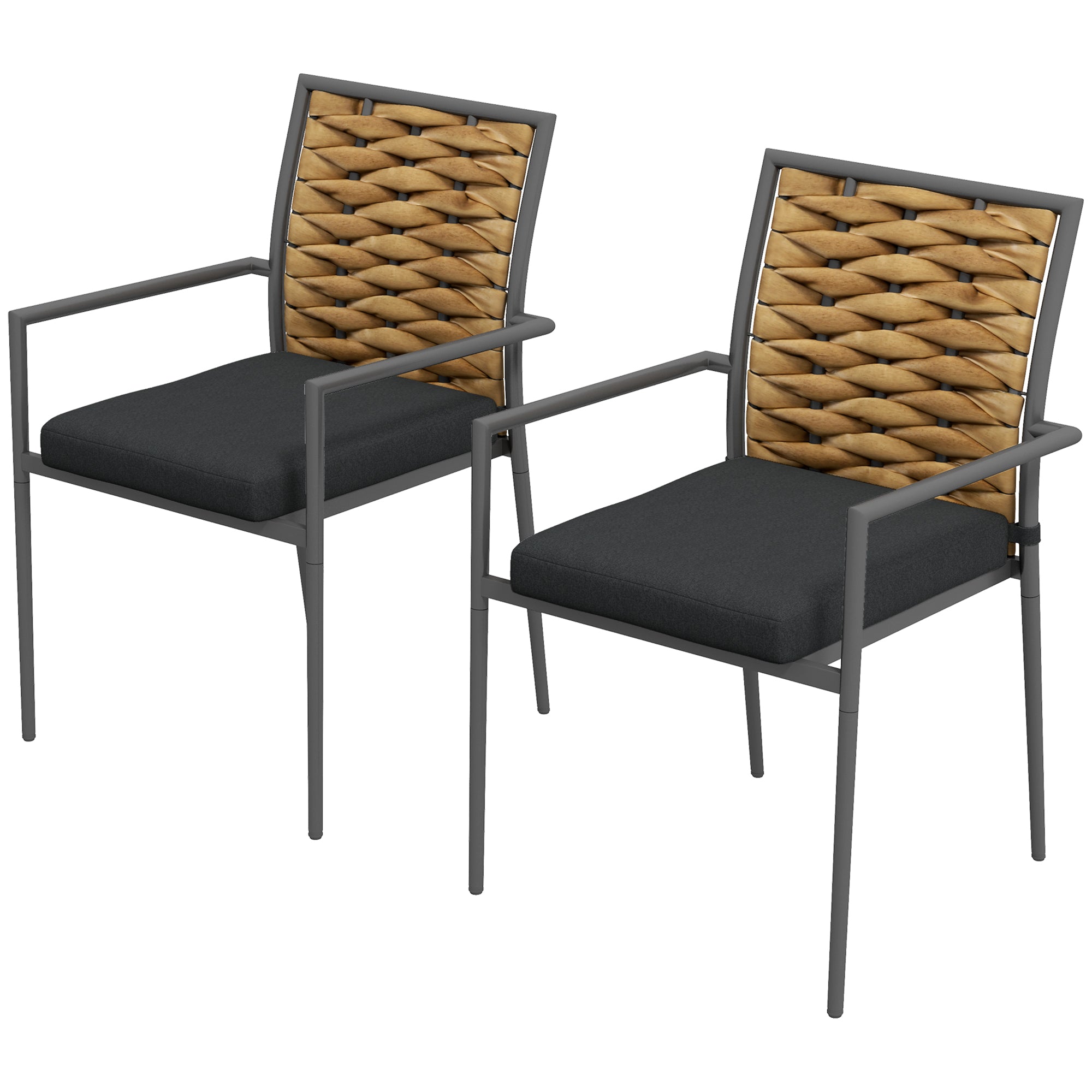 Havestole Udendørsstole Terrassestole Vejrbestandige Moderne Design 57 58 87 Cm Brun Sort Grå