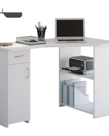 Hjørneskrivebord   Tidløst Design  76   118   77 Cm  Hvid