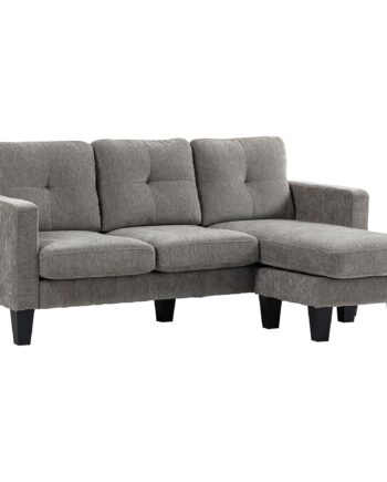 Hjørnesofa  Hjørnesofa Med Vendbar Chaiselong   -formet Sofa  Polstring   Linnedlook  186   130   84 Cm  Brun