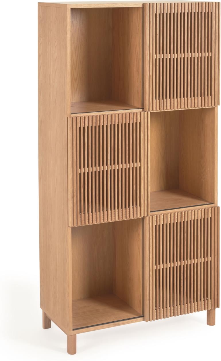 Højskab Reol Kave Home Beyla Natur Egetræsfinish 42 5x84 5x170 Cm Nordisk Rustik