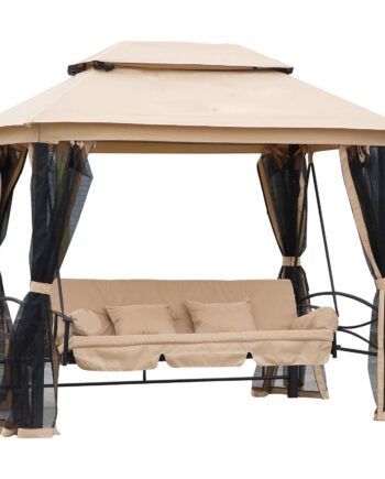 Hollywood Gynge  Havegynge Med Sidepaneler   -personers  Beige  256   172   248 Cm