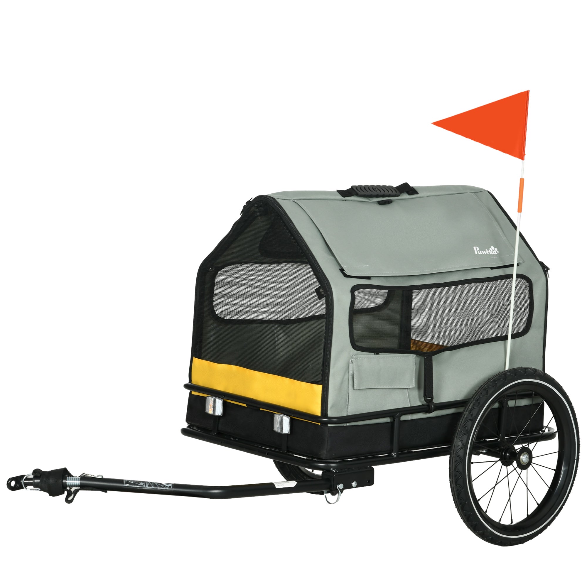 Hundetrailer Cykeltrailer Kæledyrstrailer Vimpel Til Hunde Op Til 10 Kg Grøn Sort