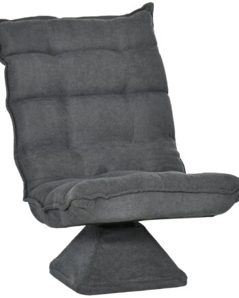 Hvilestol Med Justerbar Lænefunktion  Drejelig  Linnedlook  62 Cm   70 Cm   95 Cm  Grå