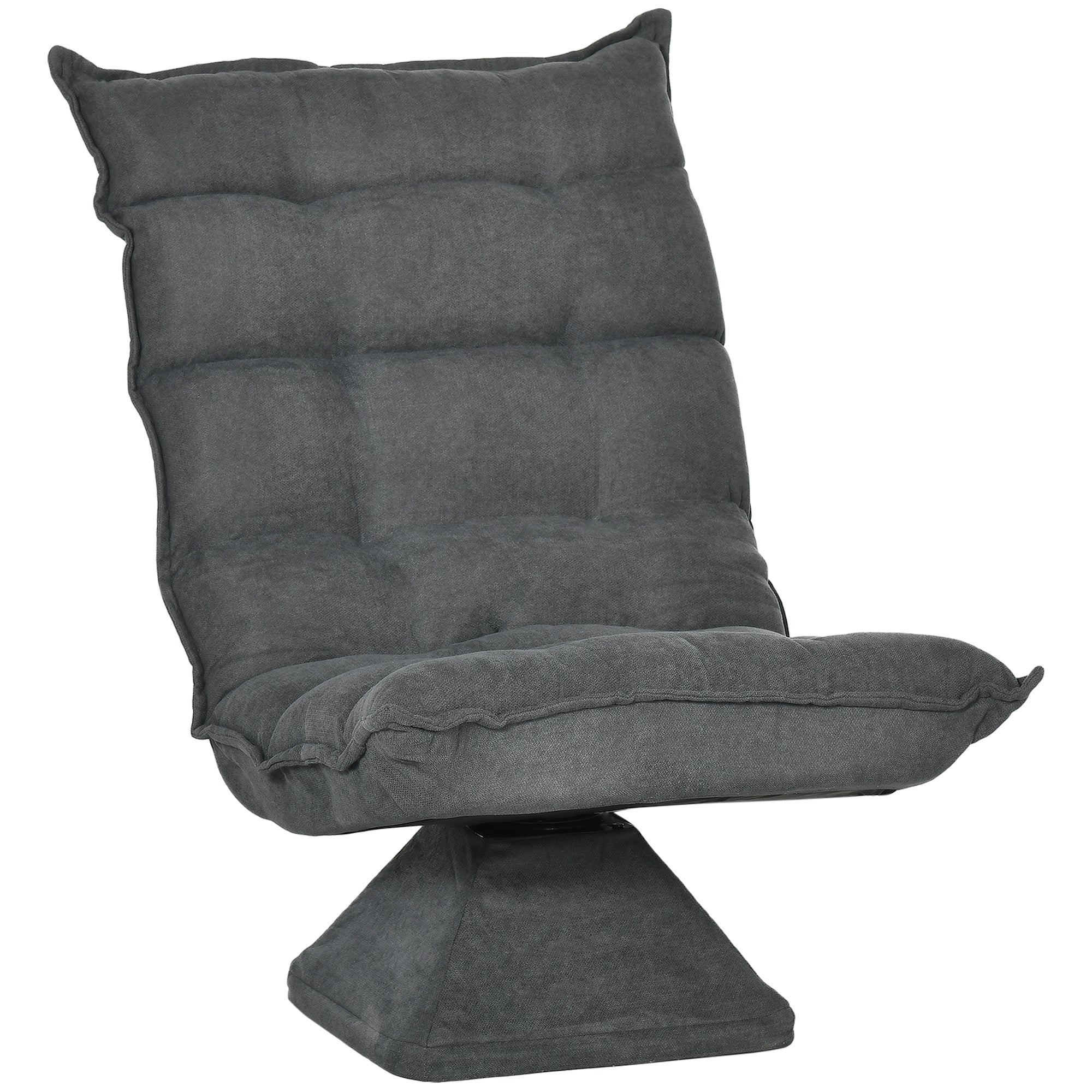 Hvilestol Med Justerbar Lænefunktion Drejelig Linnedlook 62 Cm 70 Cm 95 Cm Grå