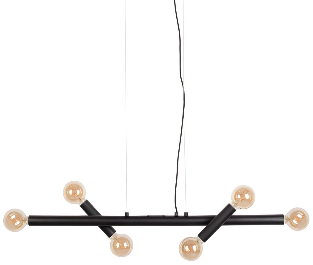 Indendørs Pendellampe Loftlampe Zuiver Hawk Lysgrå Jern Justerbar Rektangulær 123 5x17x155 Cm 6ã E27 Ce Klasse Ii