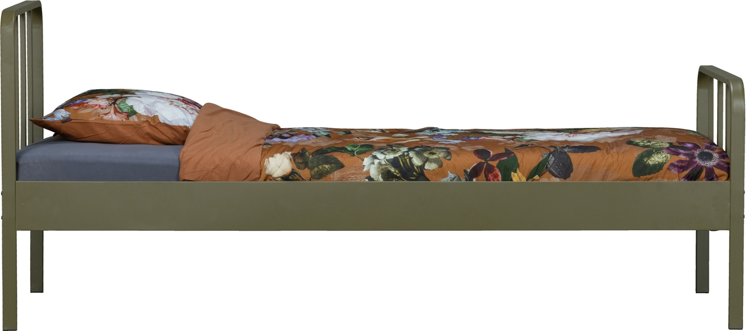 Juniorseng Woood Mees Robust Armygrøn Stålramme Børneseng 90x200 Cm